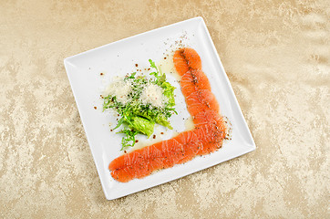 Image showing Fish Carpaccio with salad