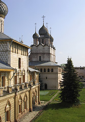 Image showing onion dome houses at summer time