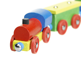 Image showing colorful wooden toy train