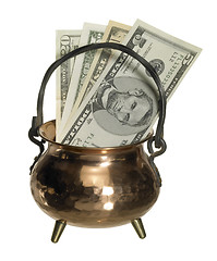 Image showing cauldron and banknotes