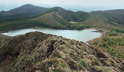Image showing hilly panoramic view at the Azores
