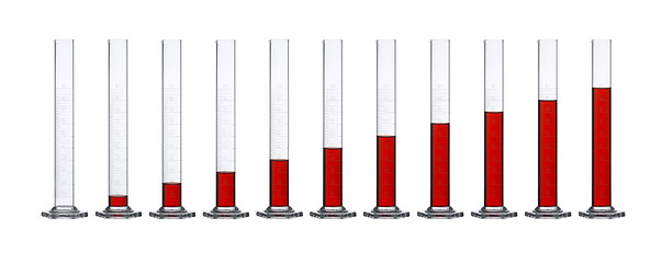 Image showing measuring cylinders in a row