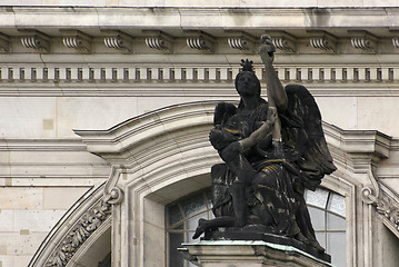 Image showing Berlin Cathedral with black sculpture