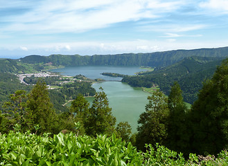 Image showing lagoa das sete cidades at Sao Miguel Island