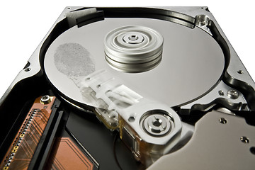 Image showing hard disk and fingerprint