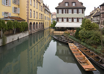 Image showing canal and boats in Colmar