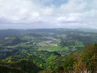 Image showing aerial scenery at the Azores