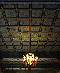 Image showing chinese ceiling and lamp