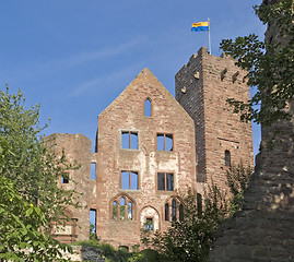 Image showing sunny illuminated Wertheim Castle detail