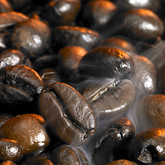 Image showing smoky coffee beans