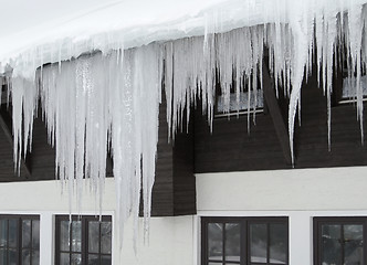 Image showing icicles and house facade