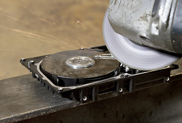 Image showing grinder and hard disk drive