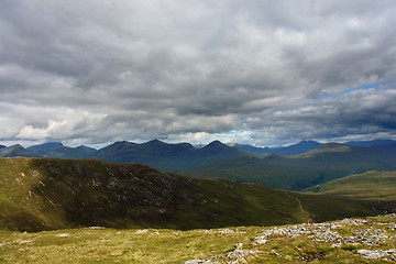 Image showing Scottish Highlands with dramatic sky