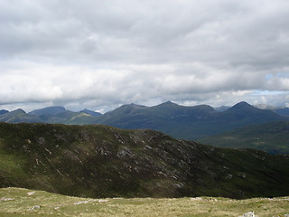 Image showing Scottish Highlands and clouded sky