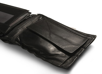 Image showing black leather moneybag detail