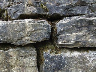 Image showing mossy stone wall detail