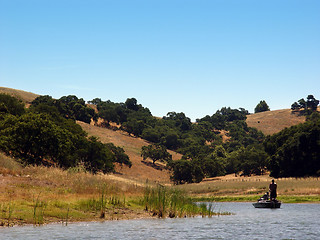 Image showing Fishing on the lake