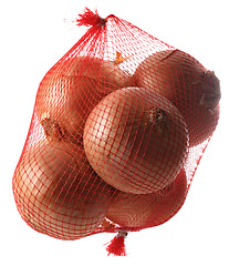 Image showing Onions in net