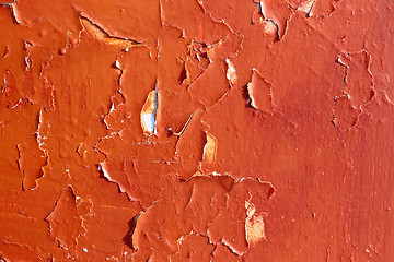 Image showing Wooden plank painted in red