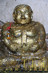 Image showing Golden Buddha in Wat Mae Nang Pleum