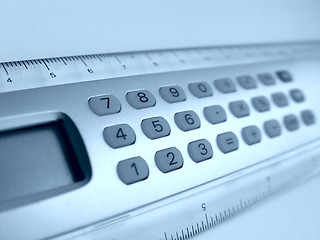 Image showing Calculator in blue