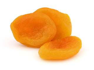 Image showing Dried apricots on a white background