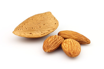 Image showing Dried almonds with kernel