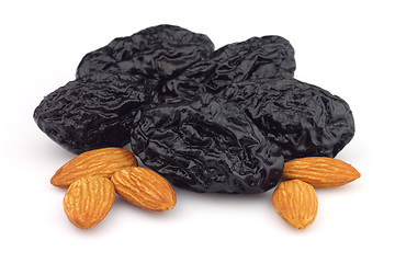 Image showing Dried prunes with almonds