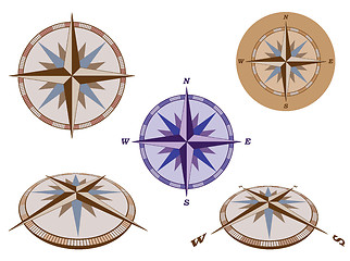 Image showing retro compasses  