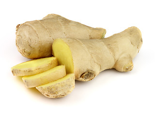 Image showing Root of ginger with slices