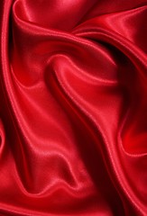 Image showing Smooth elegant red silk can use as background Smooth elegant red