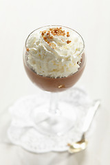 Image showing chocolate dessert with cream