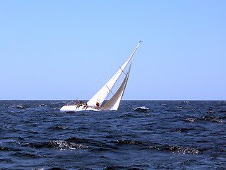 Image showing Sailing with strong wind