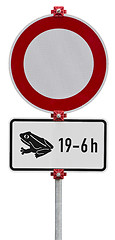 Image showing No through road  because of frogs