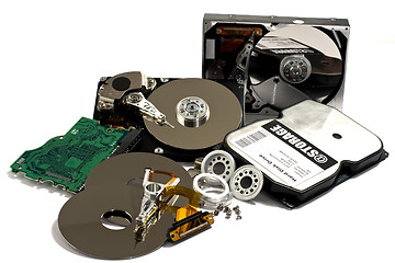 Image showing Diffenrent parts of hard drive