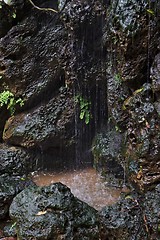 Image showing Waterfall on black basalt rock