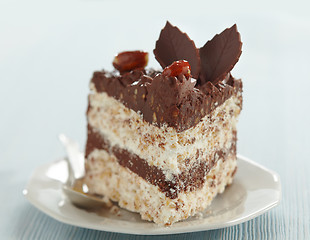 Image showing chocolate and hazelnut cake slice
