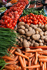 Image showing Fruits and vegetables in a market