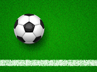 Image showing soccer ball on green grass