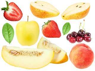 Image showing Set of fresh fruits and berryes