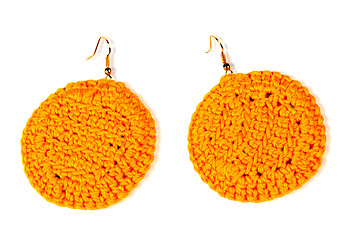 Image showing Ear crochet bright yellow. handwork