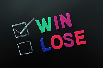 Image showing Win and lose check boxes