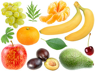 Image showing Set of fresh fruits and berryes