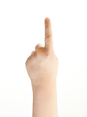 Image showing Childs index finger pointing - showing direction