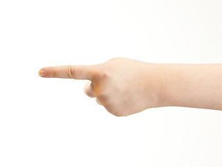 Image showing Childs index finger pointing - showing direction