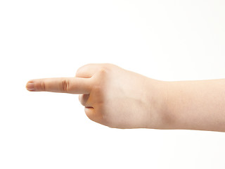 Image showing Flipping the bird - childs hand