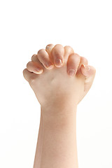 Image showing Folded hands of child