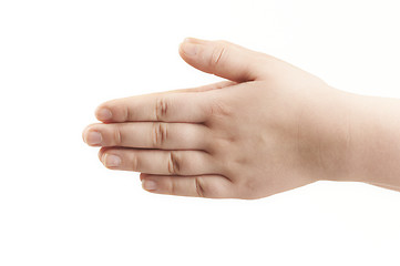 Image showing Hands of child - palms facing towards each other