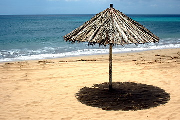 Image showing beach of sand with sun