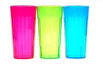 Image showing Three colorful beverage glasses